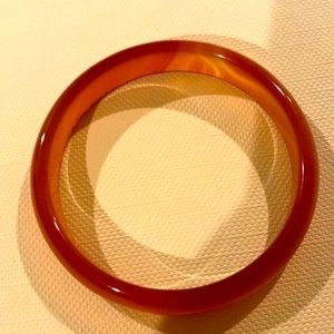 Jade Amber Toned Smooth Resin Bangle Bracelet